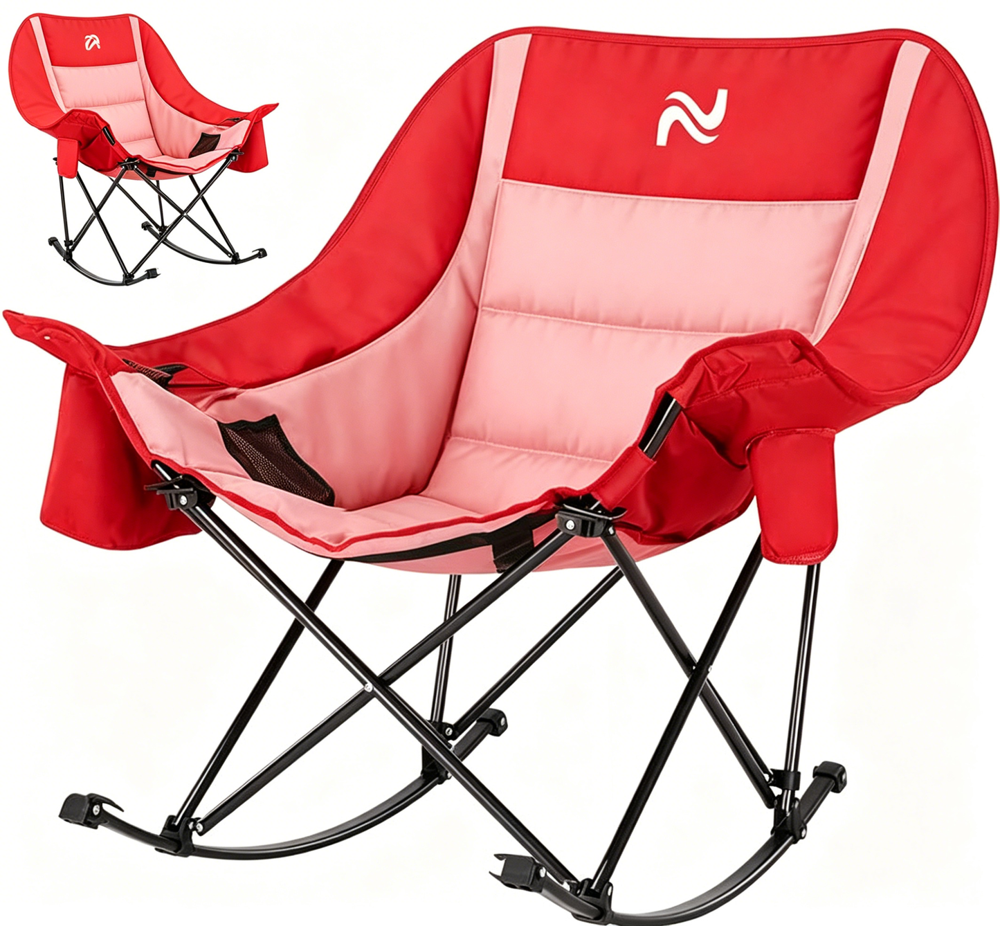 Calm Home™🔥Limited-Time Offer: $29.9! Heavy-Duty Folding Rocking Chair | 400 lb Weight Capacity | Folds in Seconds | Must-Have for Camping, Patios, and RVs