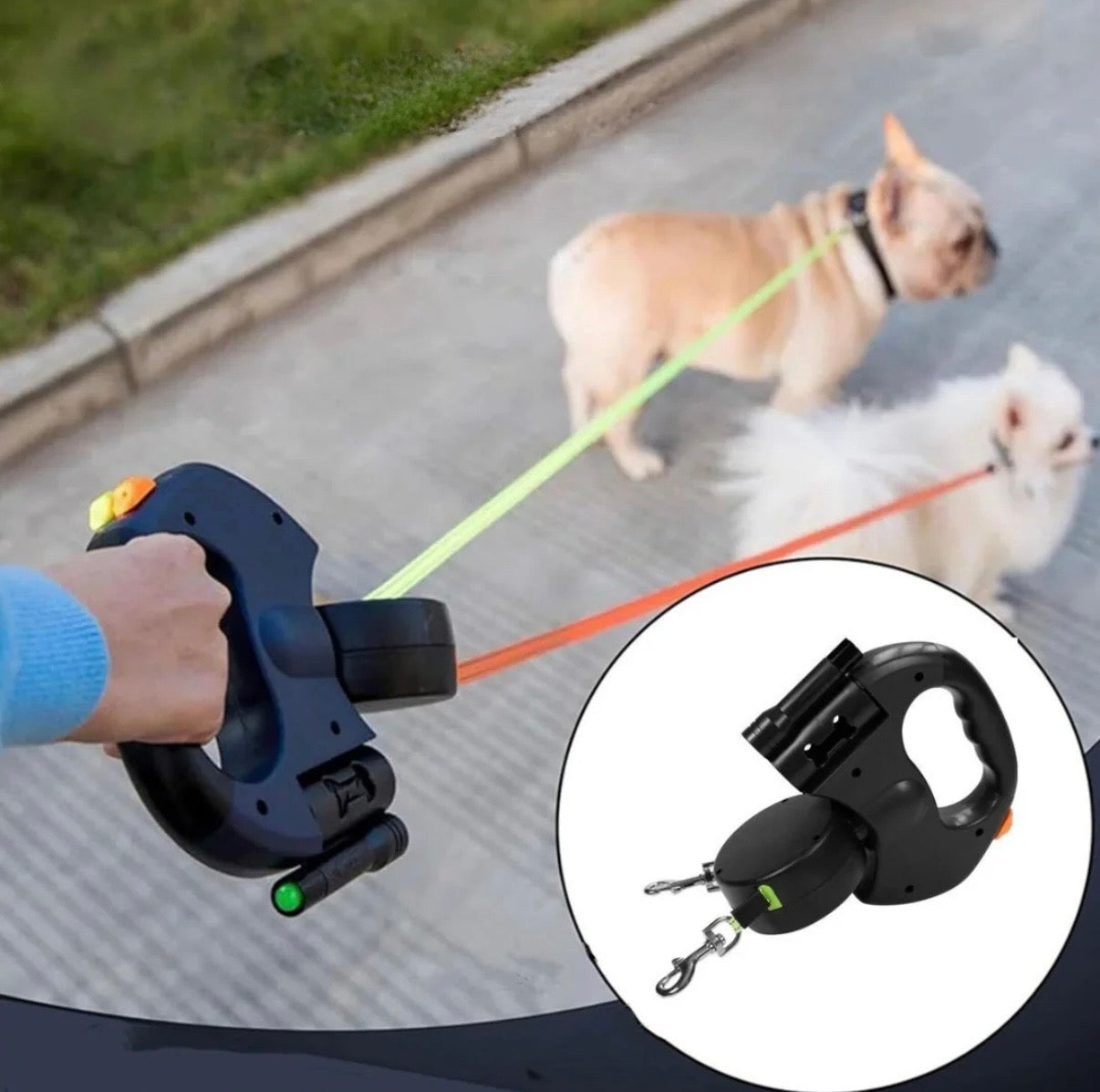Dual Retractable Dog Leash for 2 Dogs | 2026 Enhanced Edition