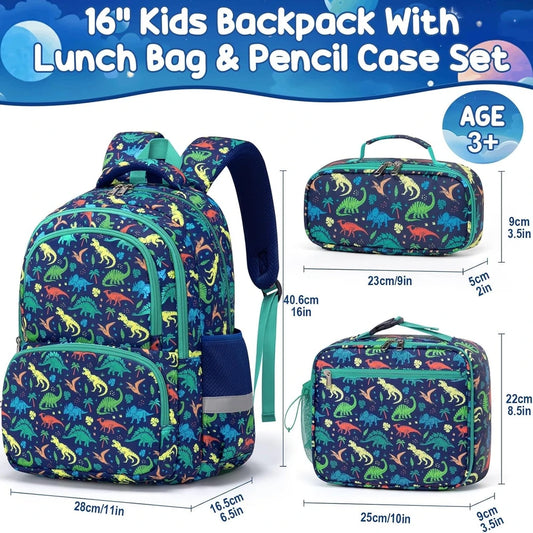 Kids Water-Resistant Backpack Lunch Set
