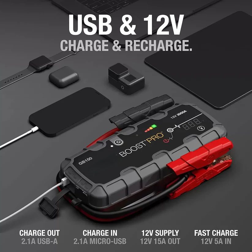 Jump Starter – 12 Lithium Battery Booster Pack, Portable Jump Box, Power Bank & Jumper Cables