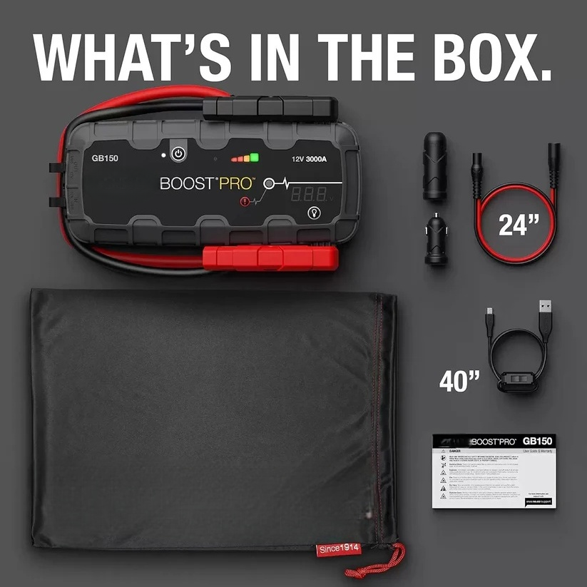 Jump Starter – 12 Lithium Battery Booster Pack, Portable Jump Box, Power Bank & Jumper Cables