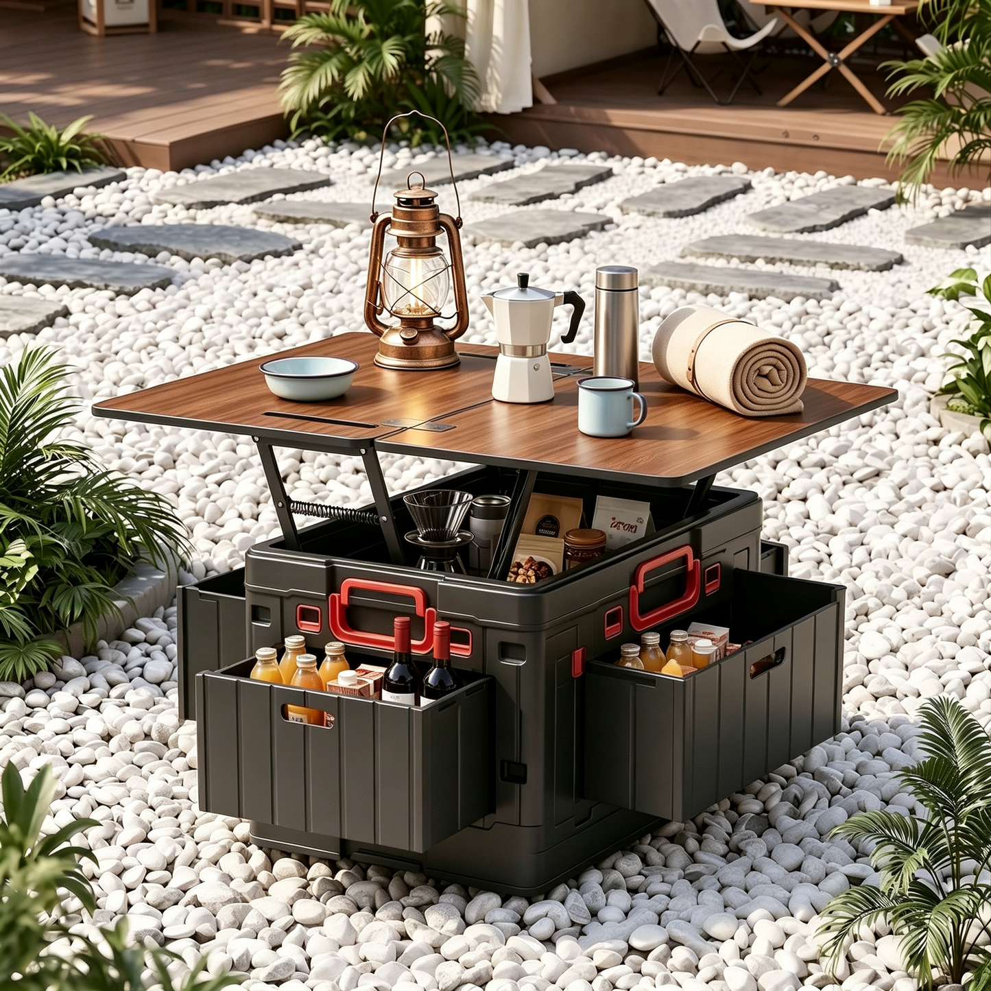 Folding camping table