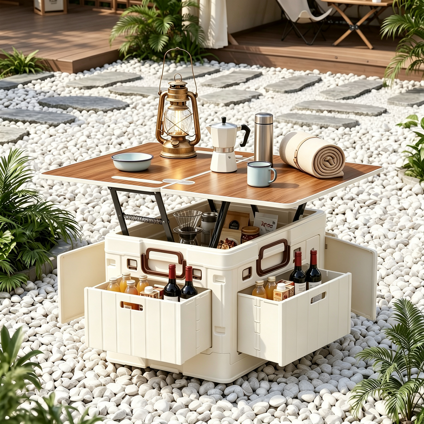 Folding camping table