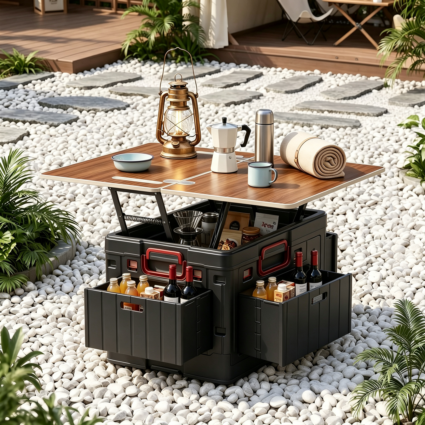 Folding camping table