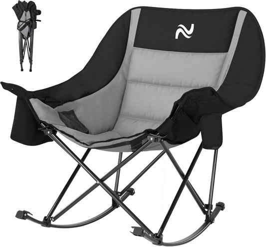 Calm Home™🔥Limited-Time Offer: $29.9! Heavy-Duty Folding Rocking Chair | 400 lb Weight Capacity | Folds in Seconds | Must-Have for Camping, Patios, and RVs