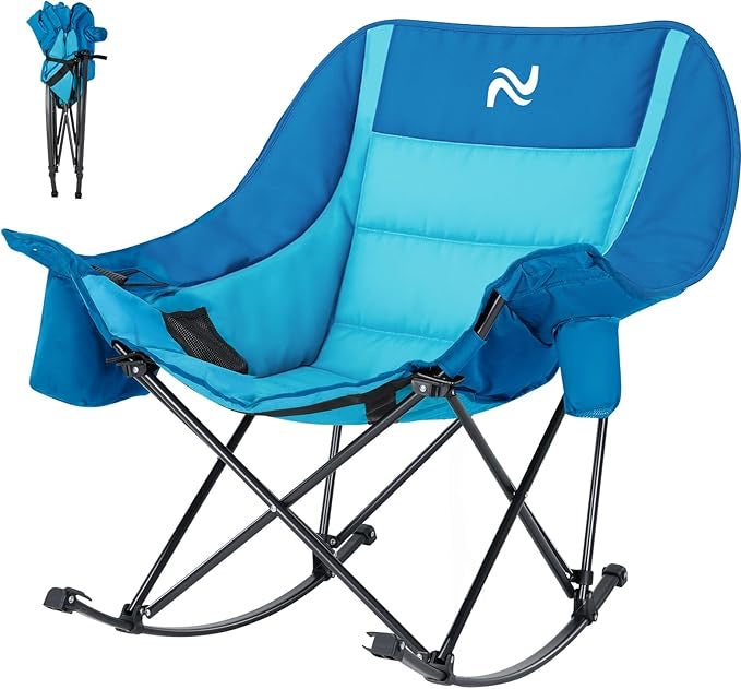 Calm Home™🔥Limited-Time Offer: $29.9! Heavy-Duty Folding Rocking Chair | 400 lb Weight Capacity | Folds in Seconds | Must-Have for Camping, Patios, and RVs