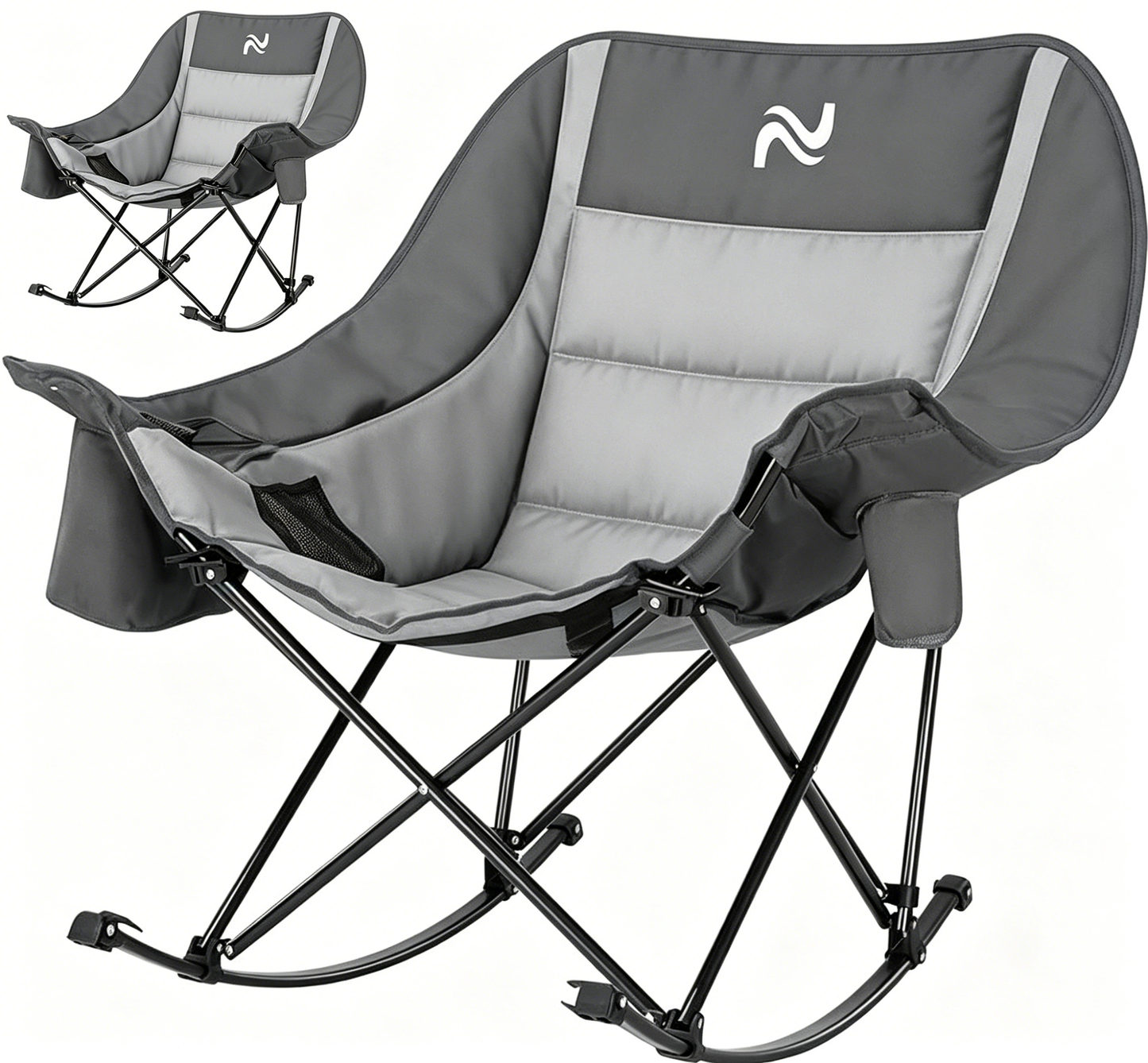 Calm Home™🔥Limited-Time Offer: $29.9! Heavy-Duty Folding Rocking Chair | 400 lb Weight Capacity | Folds in Seconds | Must-Have for Camping, Patios, and RVs