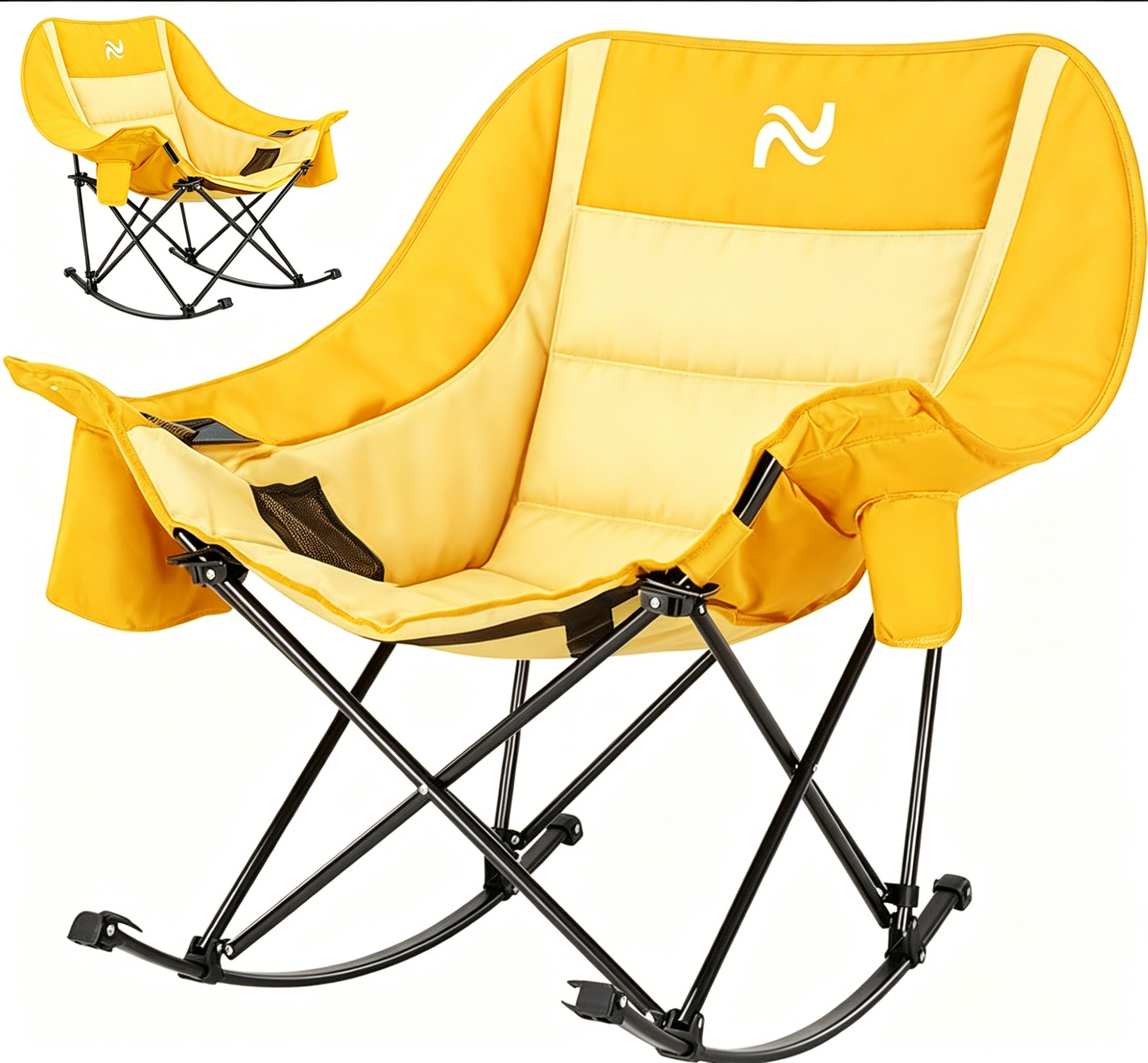 Calm Home™🔥Limited-Time Offer: $29.9! Heavy-Duty Folding Rocking Chair | 400 lb Weight Capacity | Folds in Seconds | Must-Have for Camping, Patios, and RVs