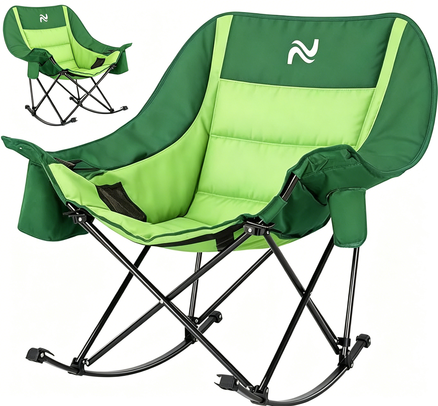 Calm Home™🔥Limited-Time Offer: $29.9! Heavy-Duty Folding Rocking Chair | 400 lb Weight Capacity | Folds in Seconds | Must-Have for Camping, Patios, and RVs
