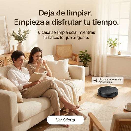 Robot Aspirador Inteligente 3 en 1: Autonomía de 90min, Sensores Anti-Obstáculos y Vaciado de Basura Fácil