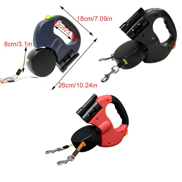 Dual Retractable Dog Leash for 2 Dogs | 2026 Enhanced Edition