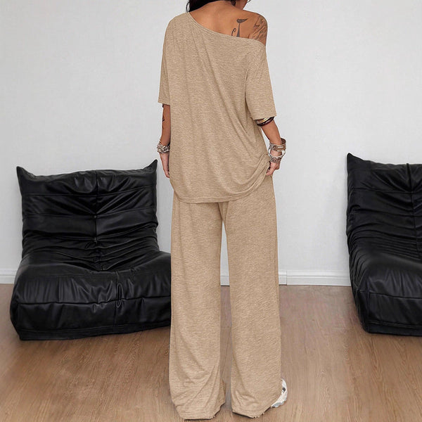 Off-Shoulder Luxe Loungewear Set