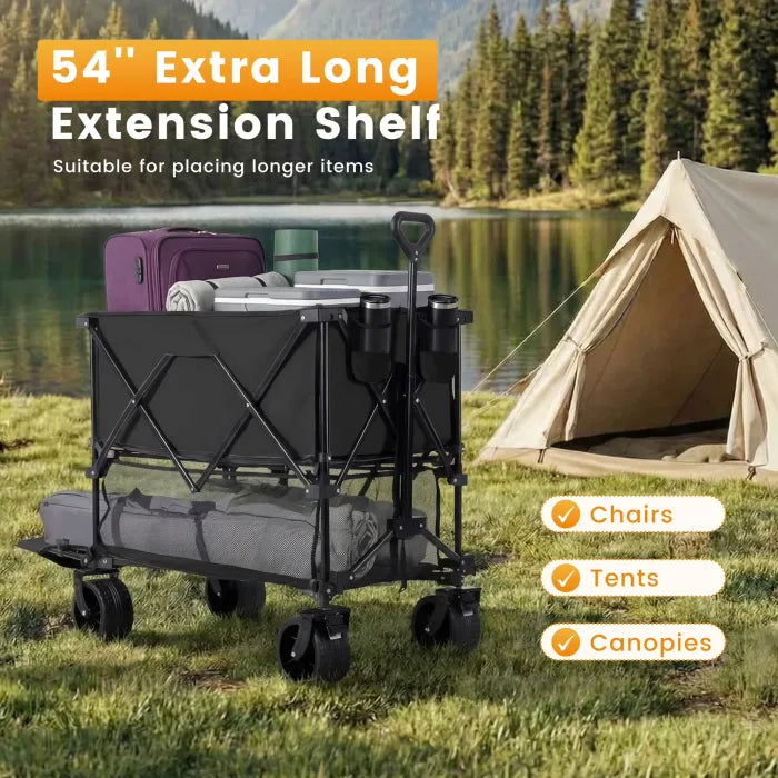 Limited-Time Offer: $19.9! Heavy-Duty Outdoor Folding Camping Wagon | 450 lb Capacity + All-Terrain Wheels | Folds in Seconds—Fits Easily in the Trunk