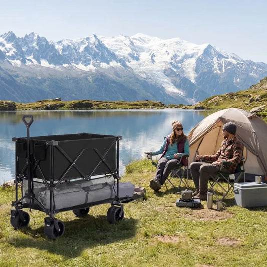 Limited-Time Offer: $19.9! Heavy-Duty Outdoor Folding Camping Wagon | 450 lb Capacity + All-Terrain Wheels | Folds in Seconds—Fits Easily in the Trunk